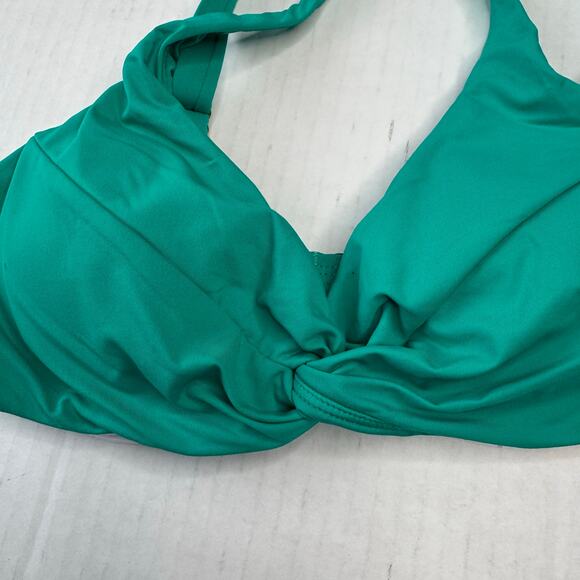 La Blanca Island Goddess Underwire Twist Bikini Top in Emerald NWT Size 4 - Picture 3 of 9